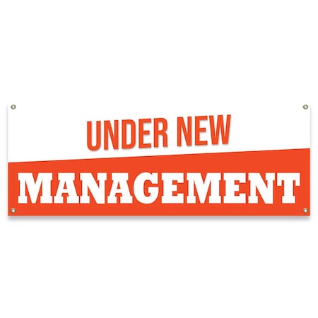 Signmission Under New Management Banner Concession Stand Food Truck Single Sided B-30171